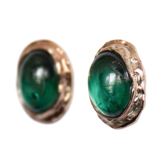 9K Gold Apatite Stud Earrings - Image 3