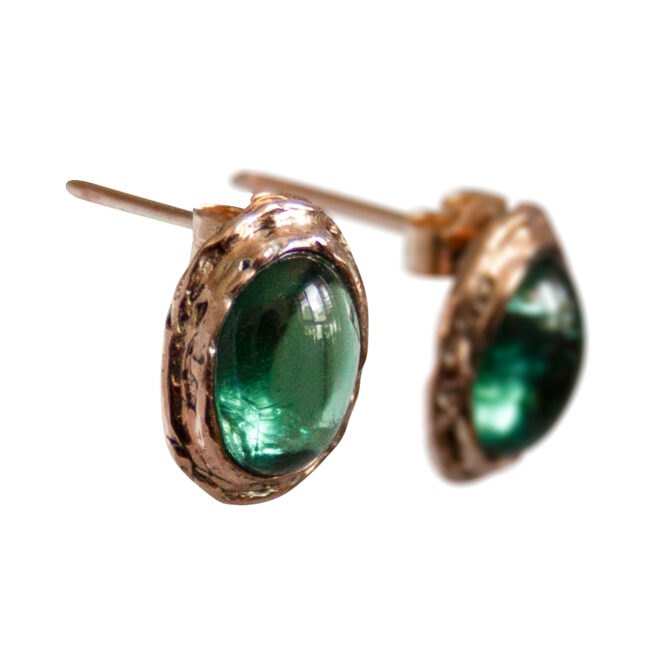 9K Gold Apatite Stud Earrings - Image 7