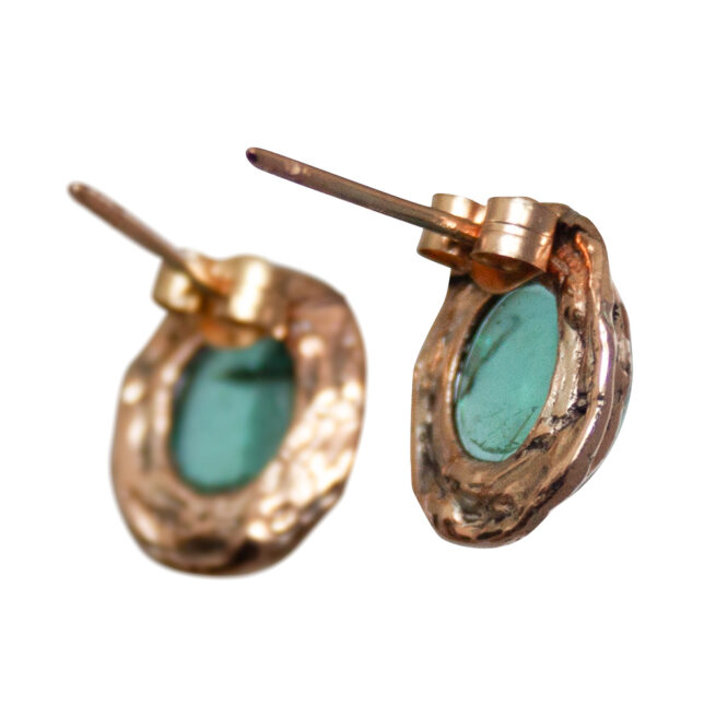 9K Gold Apatite Stud Earrings - Image 4