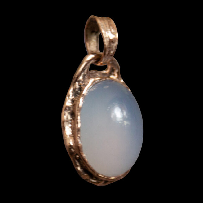 9K Gold Blue Chalcedony Talisman - Image 2