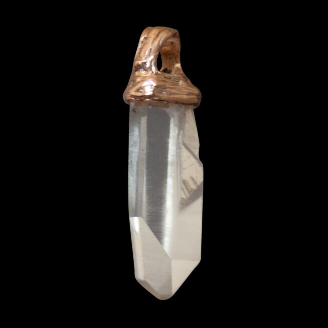9K Gold Clear Quartz Pendant – Image 4