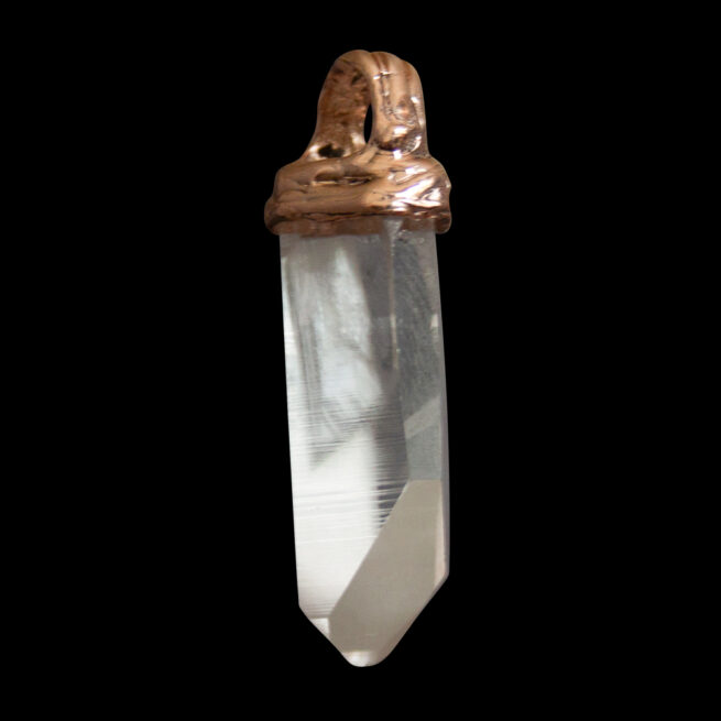 9K Gold Clear Quartz Pendant – Image 2
