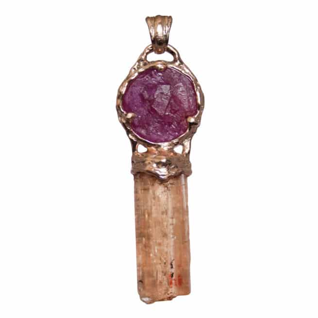 Pendentif Rubis Topaze Impériale Or 9 Carats – Image 6