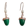 9K Gold Malachite Pearl Earrings