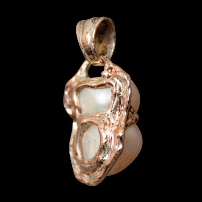 Pendentif Perles d'Eau Douce Jumelles Or 9 Carats – Image 4