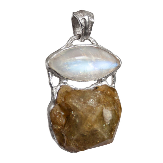 Pendentif Pierre de Lune Grenat Grossulaire Vert – Image 2