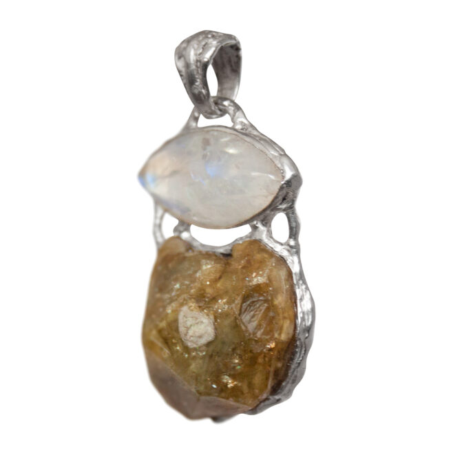 Pendentif Pierre de Lune Grenat Grossulaire Vert – Image 3