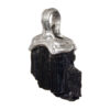 Raw Black Tourmaline Silver Pendant - Image 4
