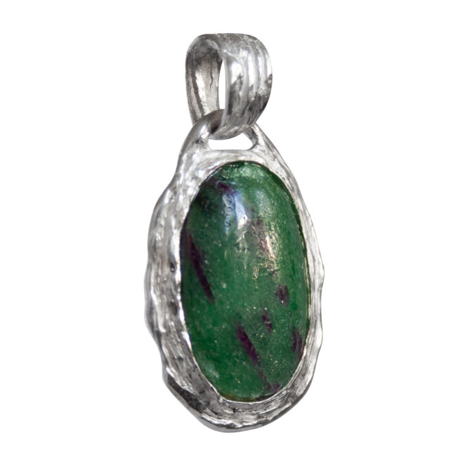 Ruby Zoisite Silver Medallion - Image 2
