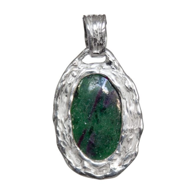 Ruby Zoisite Silver Medallion - Image 4