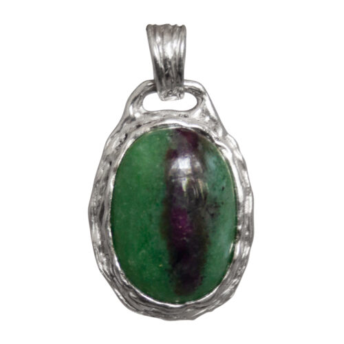 Ruby Zoisite Silver Medallion