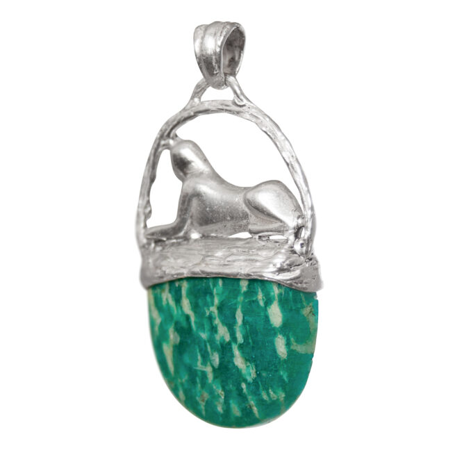 Silver Sphinx Amazonite Pendant - Image 3