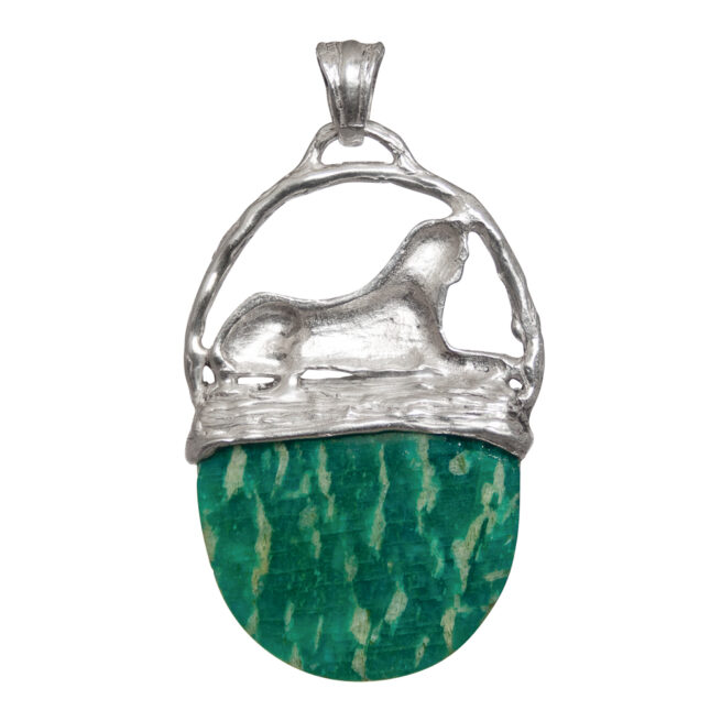 Silver Sphinx Amazonite Pendant - Image 4