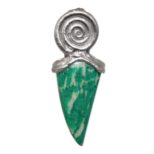 Silver Spiral Ammonite Tooth Pendant