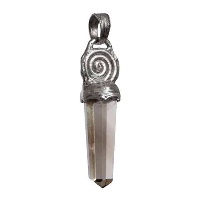 Silver Spiral Smoky Quartz Pendant - Image 3