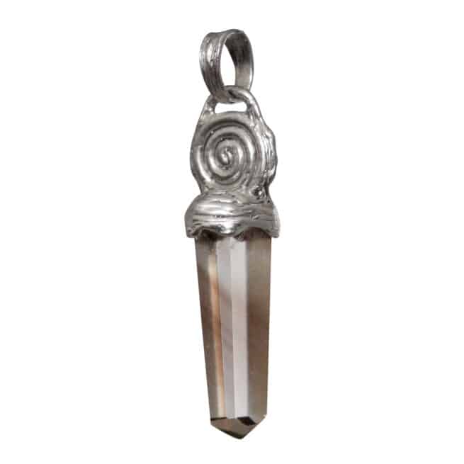 Silver Spiral Smoky Quartz Pendant - Image 4