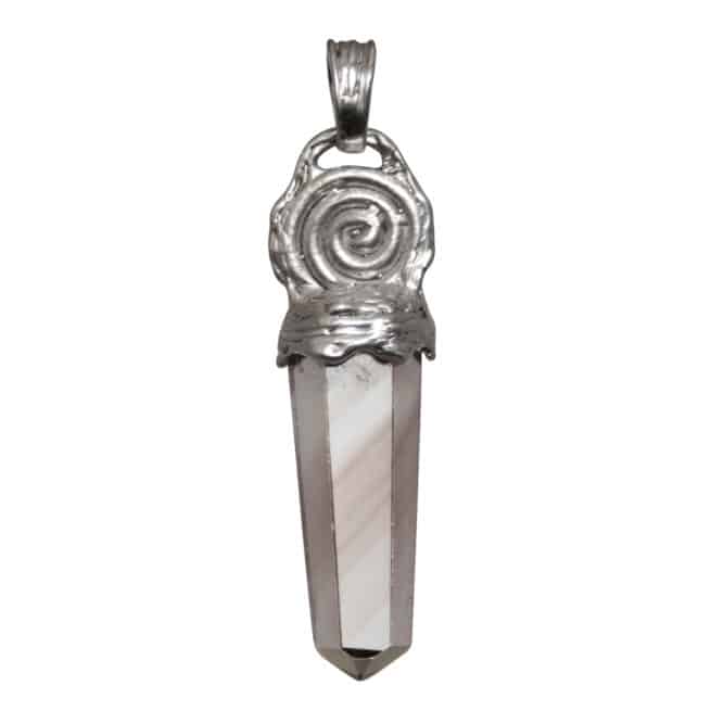 Silver Spiral Smoky Quartz Pendant - Image 2