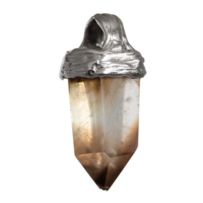 Pendentif Argent Pointe Citrine Fumée – Image 2