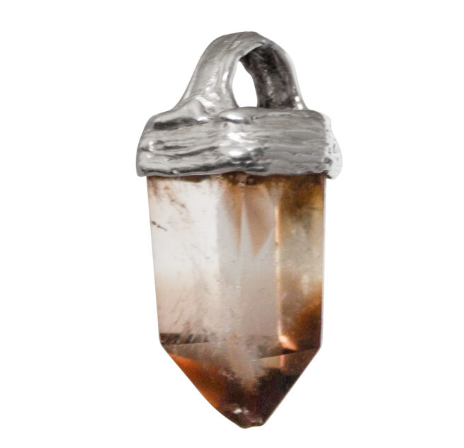 Pendentif Argent Pointe Citrine Fumée – Image 3