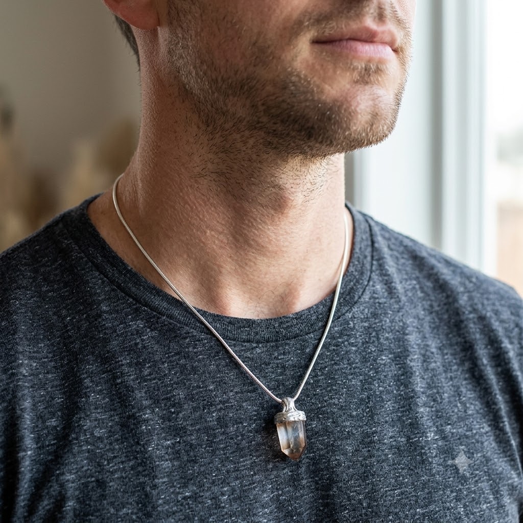Smoky Citrine Point Silver Pendant