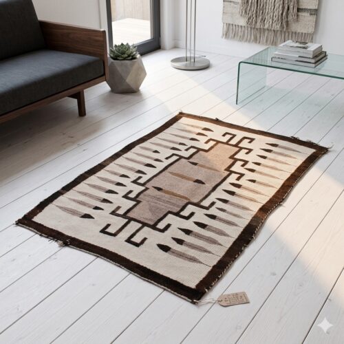1910s Two Grey Hills Navajo Rug
