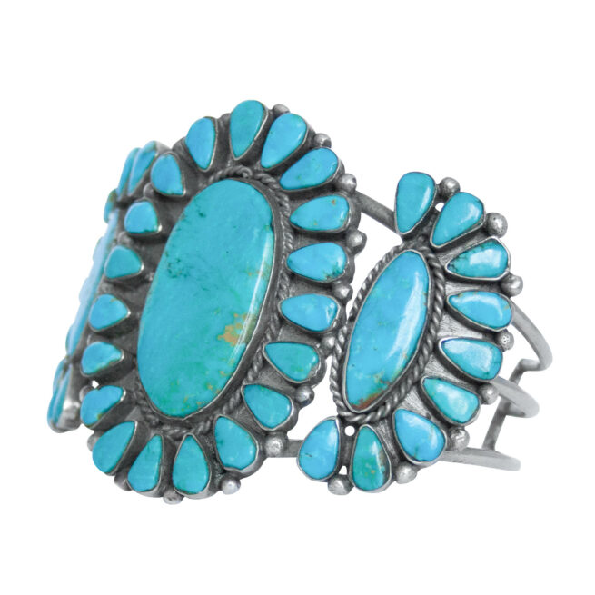 1960s Vintage Zuni Turquoise Tryptic Bracelet - Image 3
