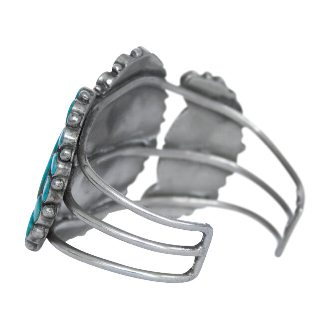 1960s Vintage Zuni Turquoise Tryptic Bracelet - Image 6