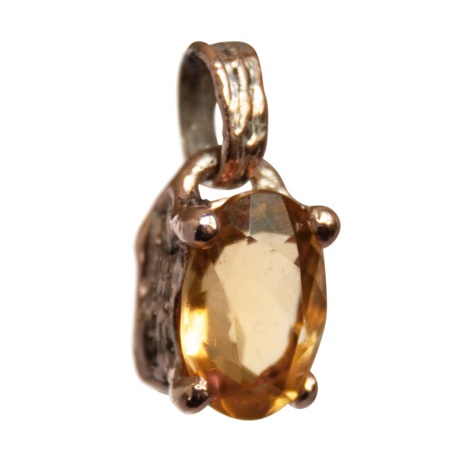 9K Gold Faceted Citrine Pendant - Image 2