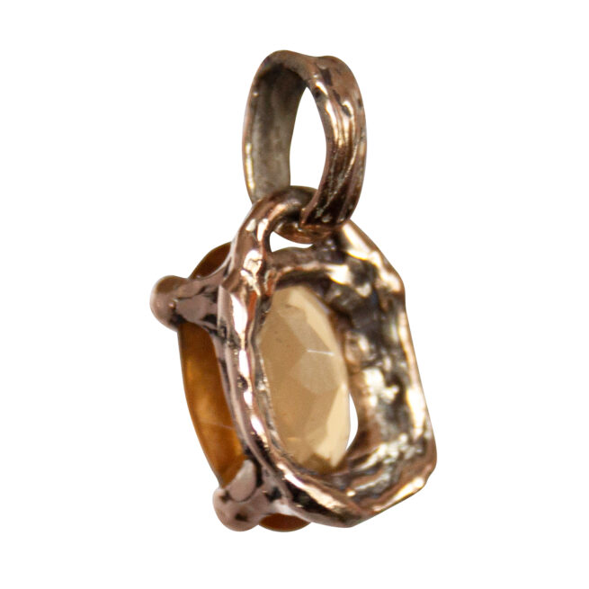 9K Gold Faceted Citrine Pendant - Image 4