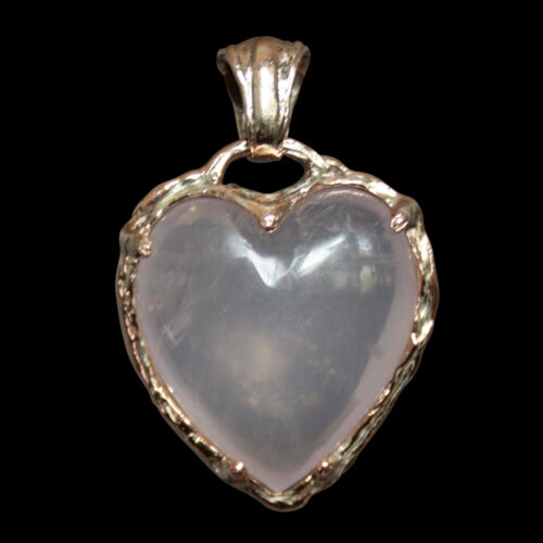 9K Gold Rose Quartz Heart Pendant