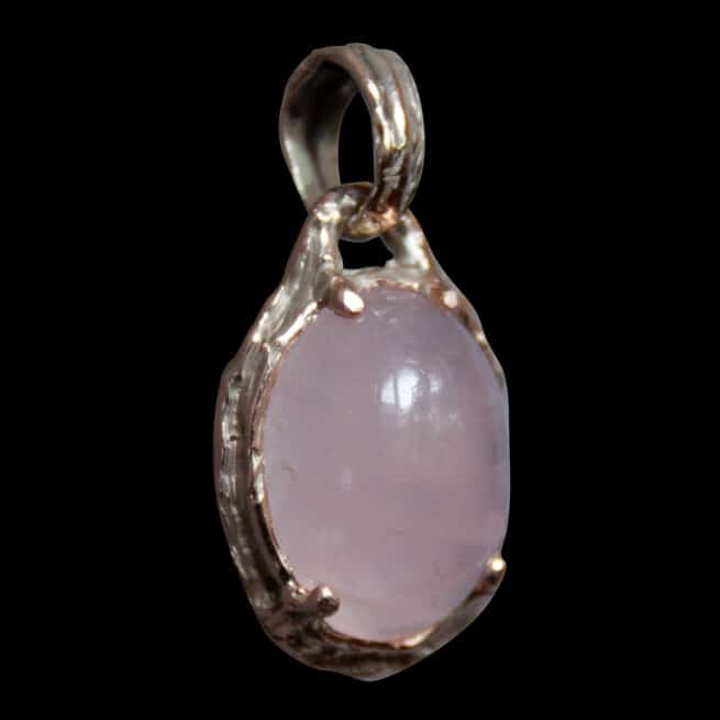 9K Gold Rose Quartz Medallion - Image 2