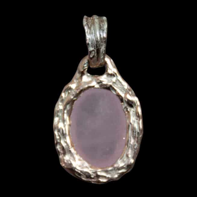 9K Gold Rose Quartz Medallion - Image 5