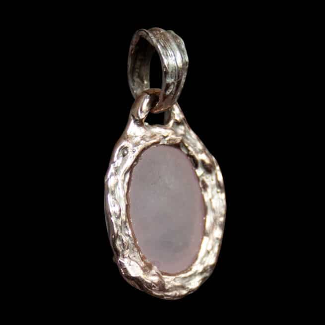 9K Gold Rose Quartz Medallion - Image 4