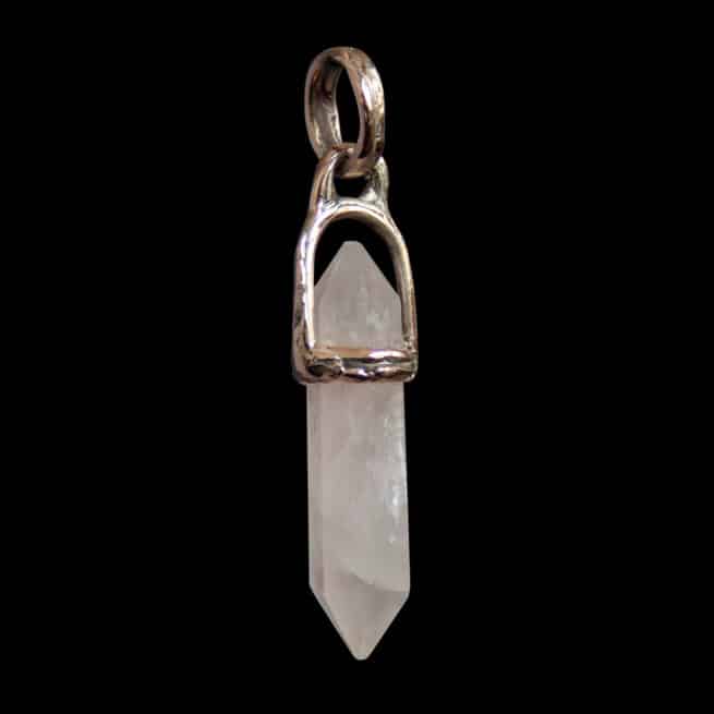 9K Gold Rose Quartz Point Pendant - Image 2