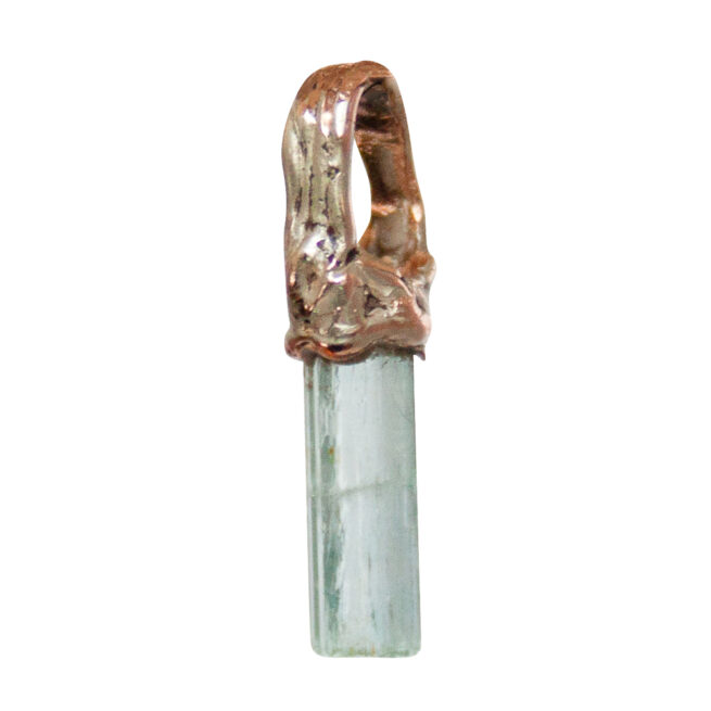 9K Gold Teeny Green Tourmaline Pendant - Image 3