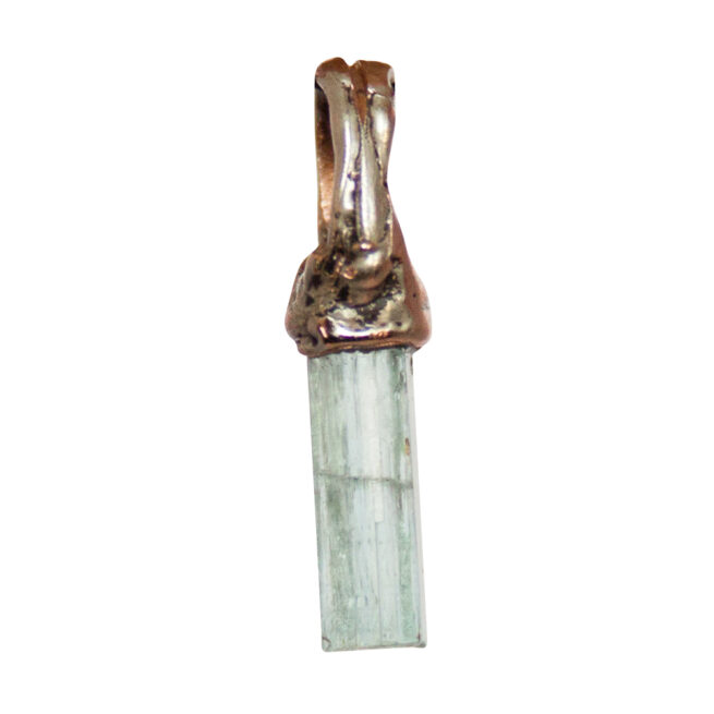 9K Gold Teeny Green Tourmaline Pendant - Image 4