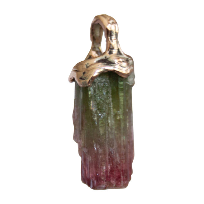 9K Gold Watermelon Tourmaline Talisman – Image 2