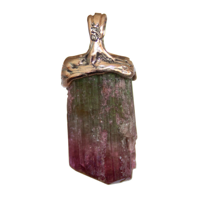 9K Gold Watermelon Tourmaline Talisman – Image 3