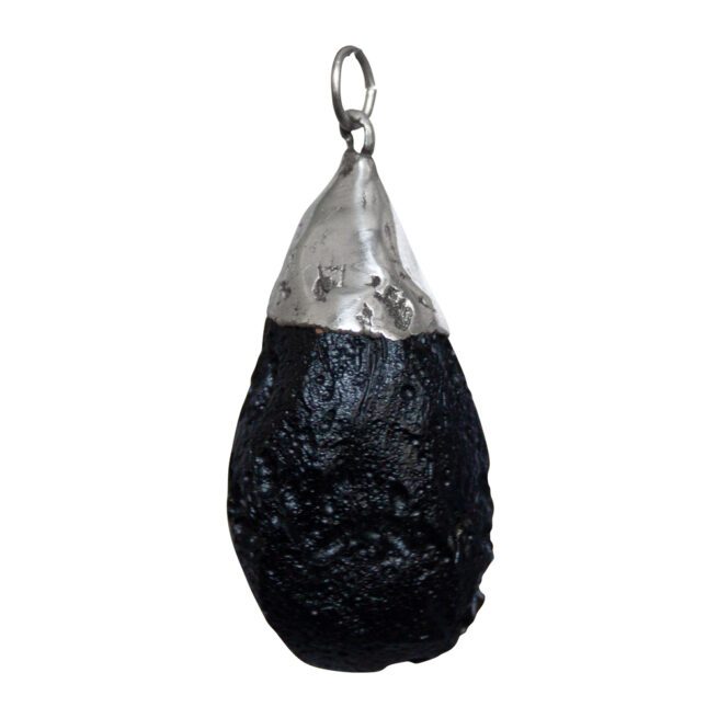 Black Tektite Silver Pendant – Image 3