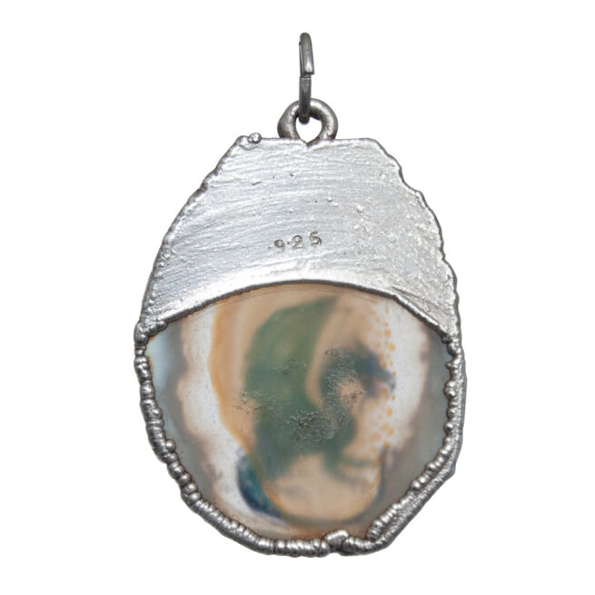 Blue Dragon Agate Silver Necklace - Image 4