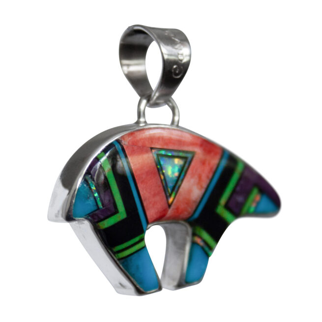 Calvin Begay Multicolour Bear Pendant – Image 2
