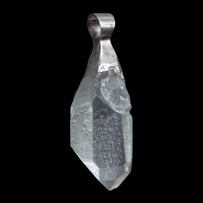 Chunky Clear Quartz Point Silver Pendant - Image 6