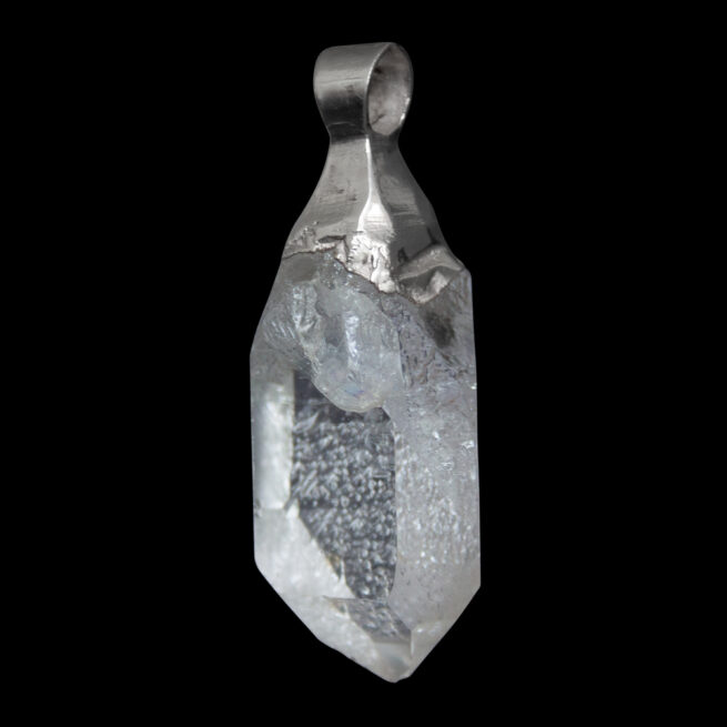 Chunky Clear Quartz Point Silver Pendant - Image 5