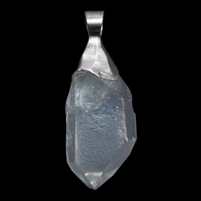 Chunky Clear Quartz Point Silver Pendant - Image 4