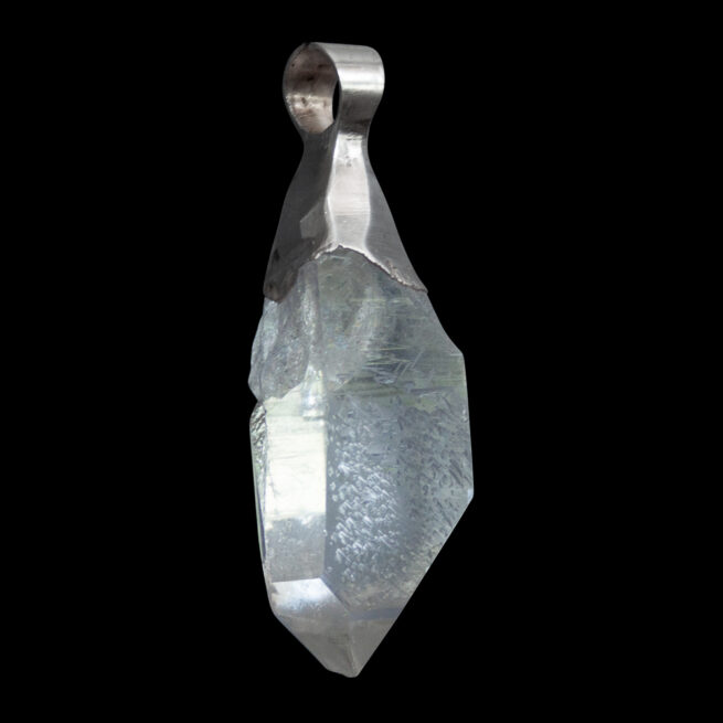 Chunky Clear Quartz Point Silver Pendant - Image 3
