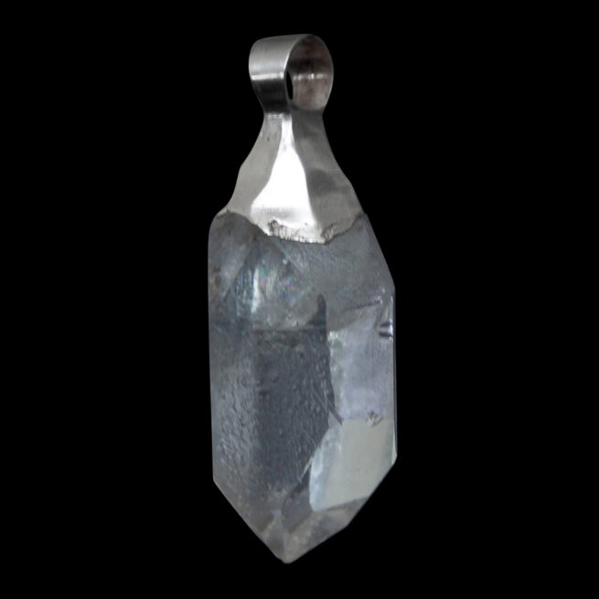 Chunky Clear Quartz Point Silver Pendant - Image 2