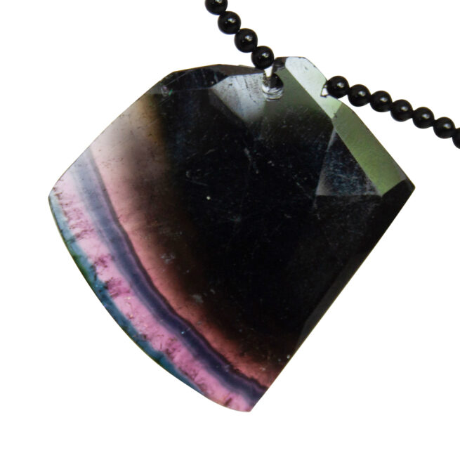 Faceted Tourmaline Black Onyx Tryptic Necklace - Image 3