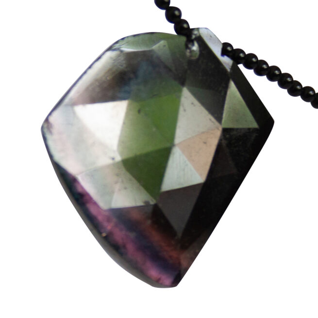 Faceted Tourmaline Black Onyx Tryptic Necklace - Image 4