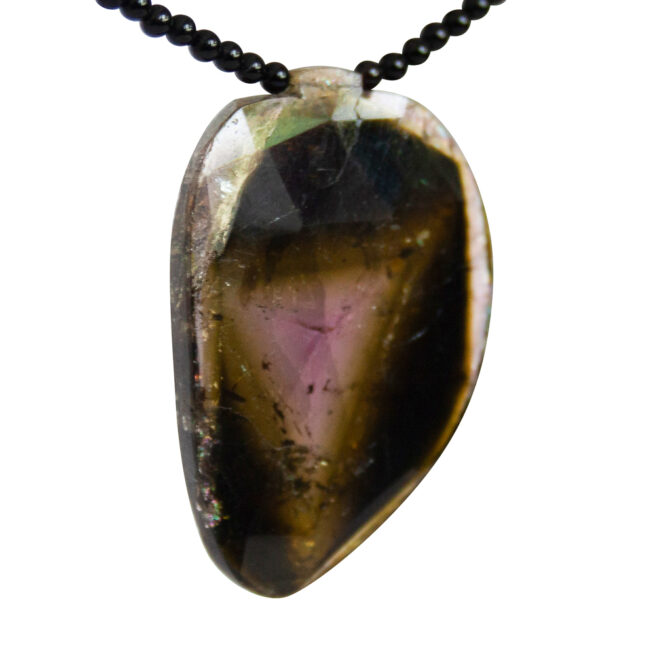 Faceted Tourmaline Black Onyx Tryptic Necklace - Image 7