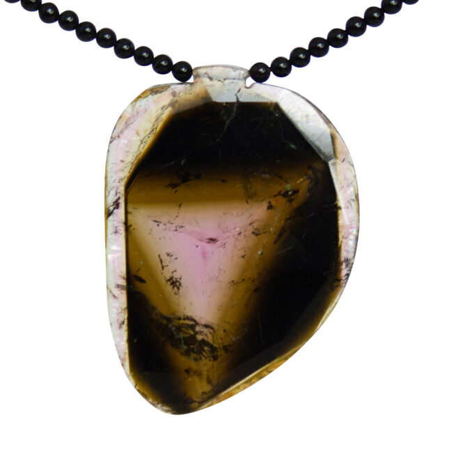 Faceted Tourmaline Black Onyx Tryptic Necklace - Image 6